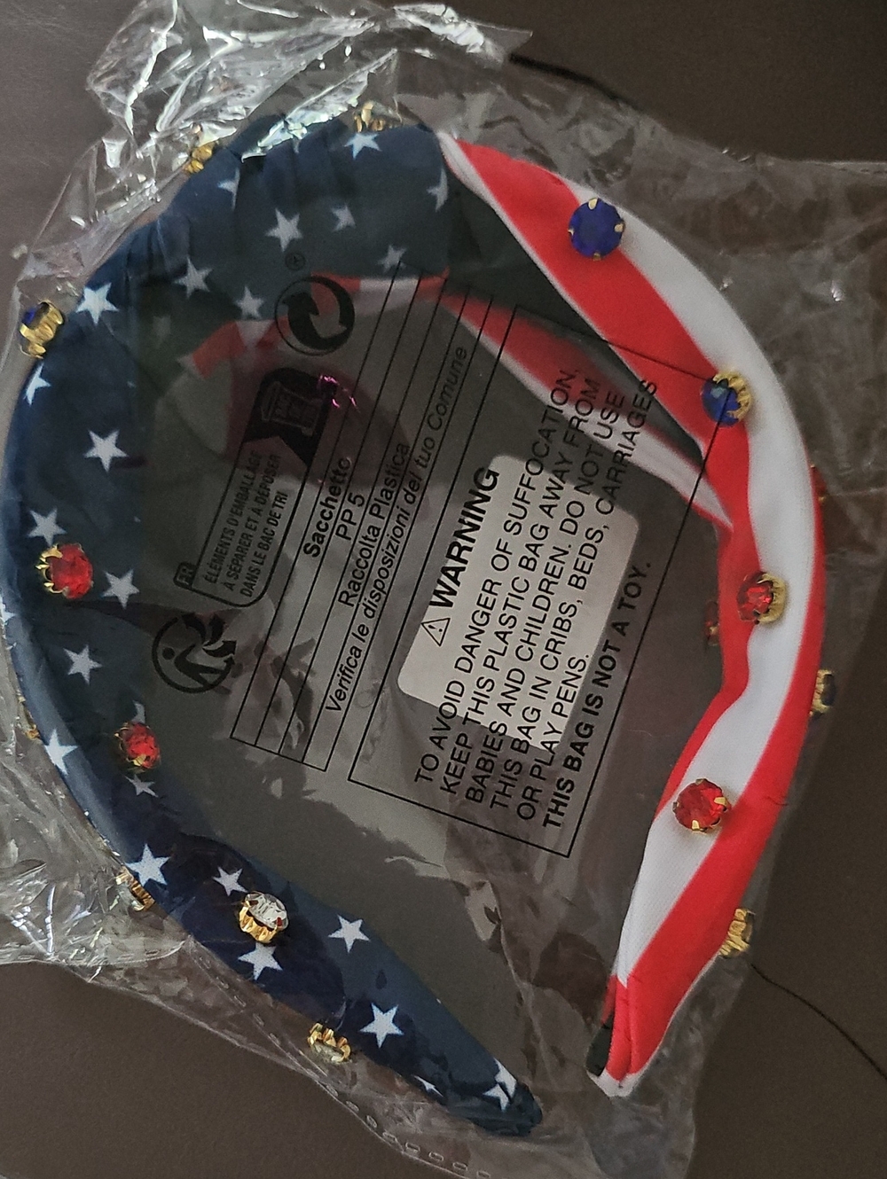 Patriotic Star & Stripe Jeweled Headband - Picture 6 of 6